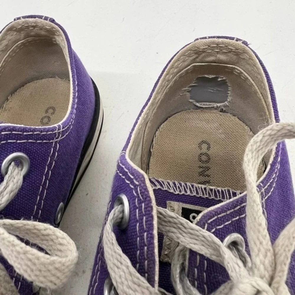 Converse All Star Purple Canvas Low Top lace up canvas Sneakers 337837f Youth 2